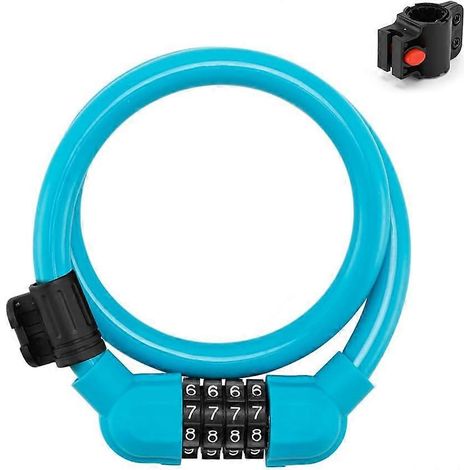 Antivol de vélo à combinaison 10 mm x 60 cm, chaîne antivol pour vélo, avec antivol à combinaison et support pour cadenas.