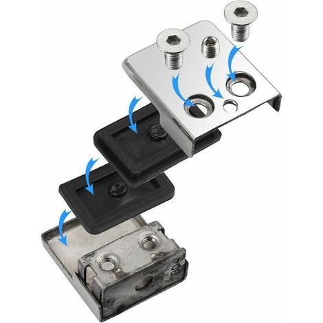 Ulisem 8X Soporte de Abrazadera de Vidrio con Parte Posterior Plana de Acero Inoxidable 8-10 mm para Pasamanos (1/4)