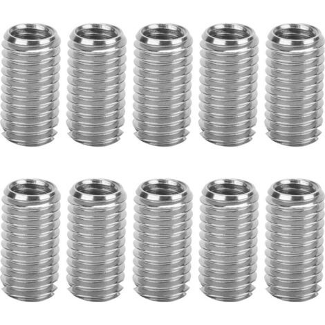 10pcs Intérieur M6 1.0 Extérieur M8 1.25 Lueur 15mm Inserts Filetés à Fente