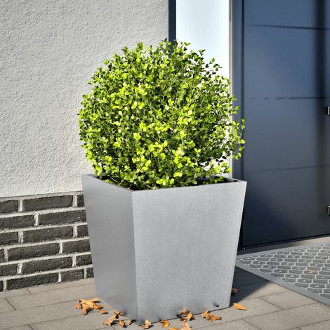 Jardinière Pot de Fleurs 50x50x50 cm acier galvanisé CFW57931 (1/5)