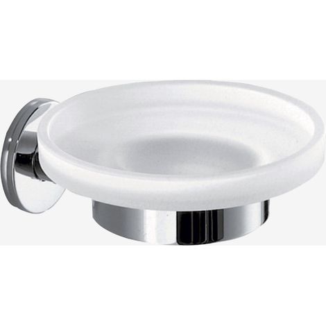 Inda - Touch Wand-Seifenschale aus poliertem Chrom / satiniertem Glas