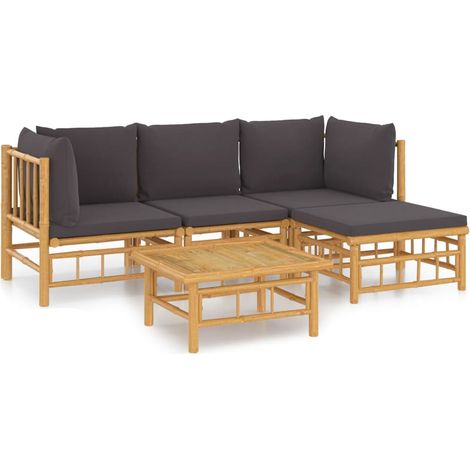 Maison Exclusive - 5-tlg. Garten-Lounge-Set mit Dunkelgrauen Kiss
