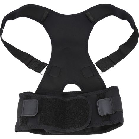 Correcteur Posture Dos Épaule Bande Ajustable Soutien Lombaire Noir XL (1/5)
