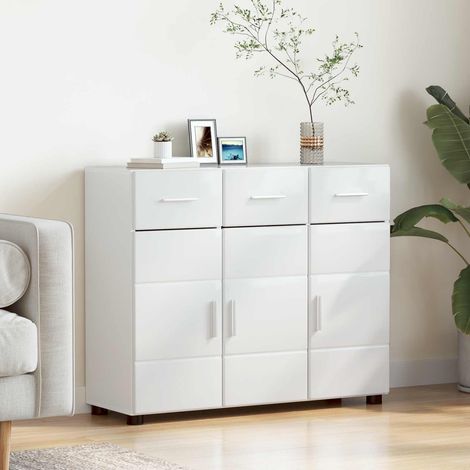 vidaXL Sideboard FLORIN 88.5 x 30.5 x 73 cm High Gloss White (1/5)