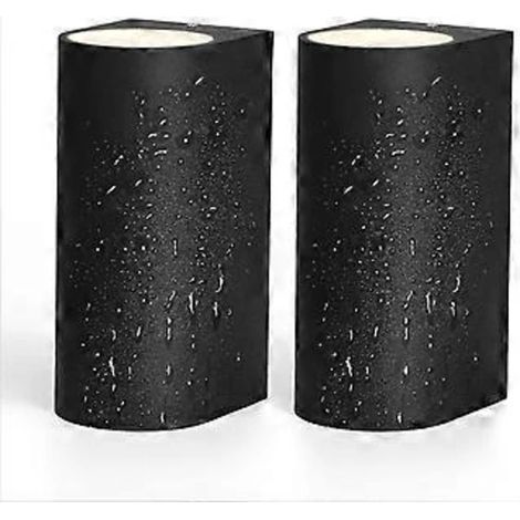 Applique murale extérieure LED étanche, lampe murale moderne noire mate blanc chaud, éclairage extérieur pour jardin, terrasse ou garage, lot de 2