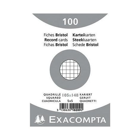 Exacompta Karteikarte 10209E DIN A6 kariert weiß 100 St./Pack. (1/4)