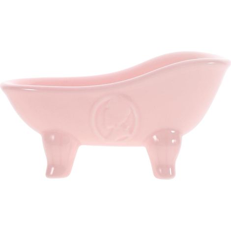 Seifenschale aus rosa Keramik kompakter Organizer mit