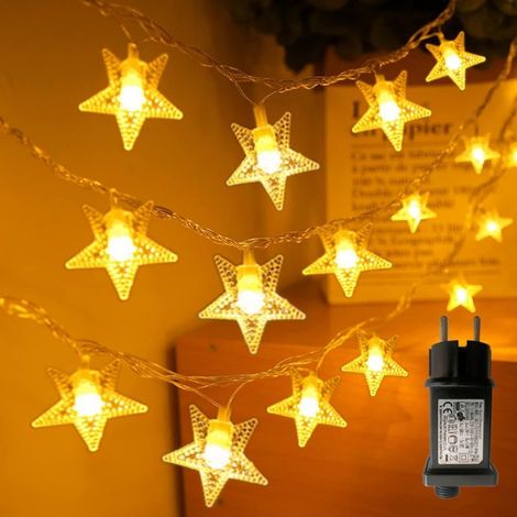 Luci a stringa con spina 10m 100 LED Luci a stringa a stella 8 modalità Luci a stringa impermeabili alimentate Luci d'atmosfera per interni ed esterni Festa Natale Halloween Matrimonio Decorazione Ill (1/5)