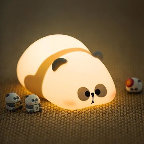 Silikon-Panda-Nachtlicht zur Dekoration, 3 Helligkeitsstufen, wiederaufladbare 1200-mAh-Touch-Lampe (1/5)