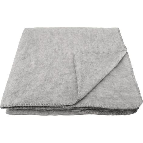 Plaid ou couverture chaude laine et mohair Gris clair 180x240 cm