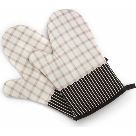 Cuisine Gants Mitaine Four Résistants Chaleur Gants Four Micro-Ondes Gants Coton Antidérapant Anti -Chaud Ustensile de Cuisine pour Barbecue Cuisson Haute Température Protection Gants (1 Paire) (1/5)