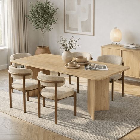 Esstisch Eiche Melamin rechteckig 180x89,5x75 cm - Linova