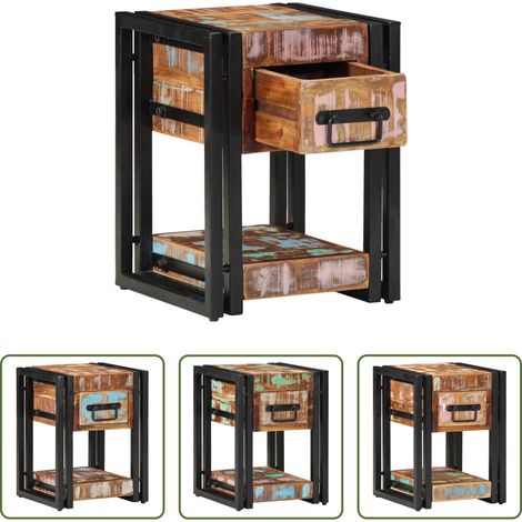 vidaXL Armario de Noche 30 x 30 x 40 cm Madera sólida recuperada (1/5)