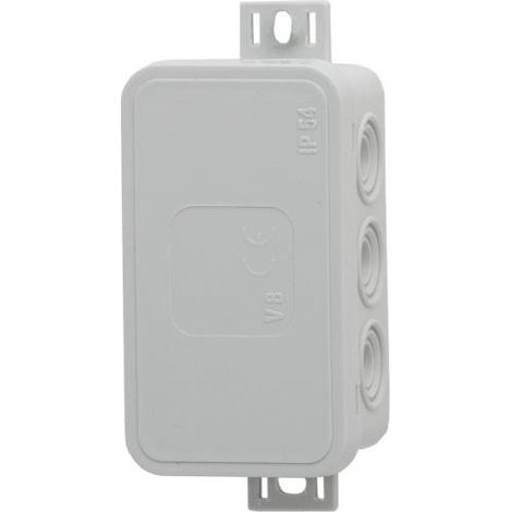 Boîte hermétique V8, thermoplastique 80x45x41 IP54, gris - clic, 8 défonçables F1.0260