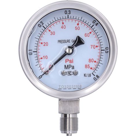 Manomètre en acier inoxydable industriel antichoc 0-0,6MPa M20x1,5 Y-100BFZ (1/5)