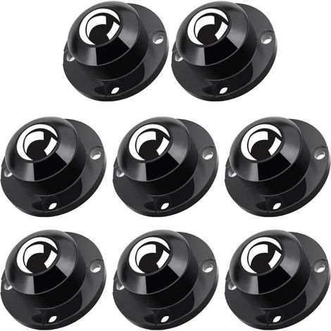 Roulettes pour Meubles, Roulettes Universelles Pivotantes à 360°, 2,4 pouces Roulettes en Acier Autocollantes pour Petits Meubles, Roulettes pour Appareils de Cuisine (Gris Noir, 8 PCS) (1/4)