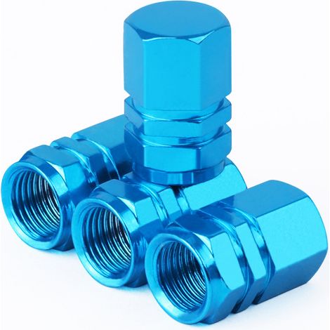 4pcs Auto Alloy Tire Wheel Valve de moyeu de poussière Soupape résistante à l'explosion (bleu) (1/5)
