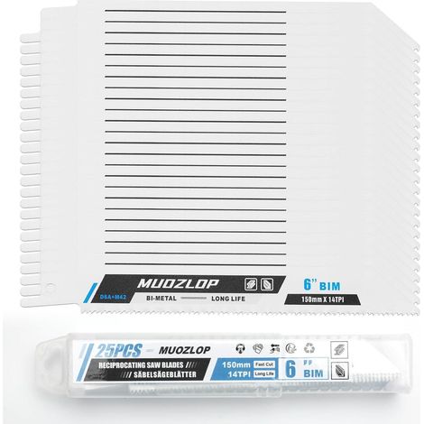 Säbelsägeblätter Set Pack Säbelsäge Metall 14TPI 150mm 25 (1/5)