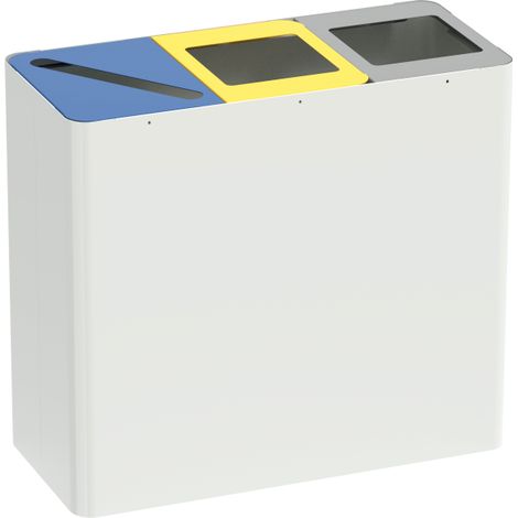 Corps de poubelle de tri sélectif Venus - 3x40l - blanc mat - RAL 9016