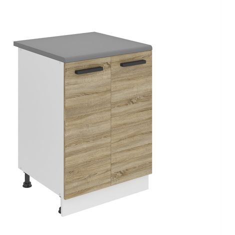 BELINI Meuble Cuisine Bas avec Plan de Travail SD14 I Meubles de Cuisine - Taille: 51,6 x 60 x 85 cm I Petit Meuble Cuisine - 2 Portes I Couleur : chêne Sonoma (1/5)