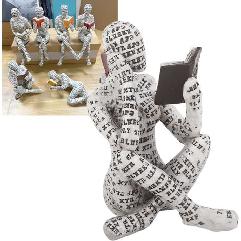 Femme lisant - Figurine en pâte à papier moulée, figurine en résine, décoration pour étagère A (1/5)