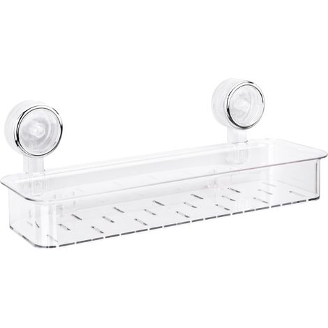 Badezimmer-Organizer mit Saugnapf, Küchenablage ohne Bohren, wiederverwendbare Wandhalterung aus transparentem Acryl, abnehmbar und wasserdicht. (1/5)