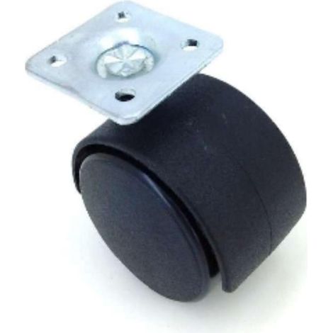 FPLUS rueda oficina placa 40 mm. sin freno 17077 , Rueda tipo oficina sin freno                                                                  Diametro rueda 40mm.
Peso maximo. 2