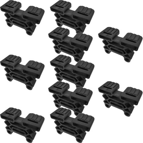 10x Support Latte Triple pour Sommier 38 x 8 mm Embout Court Flexible Lit Meuble Latte Fixation Tenon, Noir (1/5)