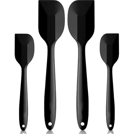 Espátula De Silicona - 2 Grandes 11 5 Pulgadas Y 2 Pequeñas 8 5 Pulgadas - Resistente Al Calor Hasta 315 Grados Celsius - Para Sartenes Antiadherentes - Juego De 4 (1/5)