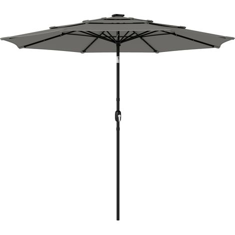 Outsunny Garden Parasol, Outdoor Umbrella with Tilt Function, Grey