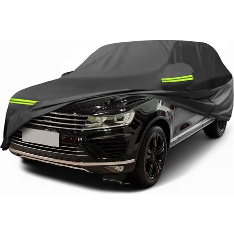 Housse Voiture 02-18 1pc Imperméable 210D-Pu, Noir, Extérieure, Toutes Saisons, Imperméable, Protection Soleil Pluie Neige, Fermeture Éclair Porte Conducteur (1/5)