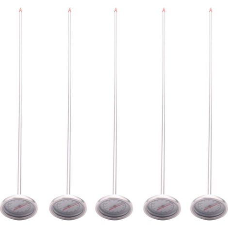 Termómetro para compost 6X, sonda de medición de acero inoxidable de alta calidad apto para uso alimentario, detector de 50 cm (20 pulgadas) de largo. (1/4)