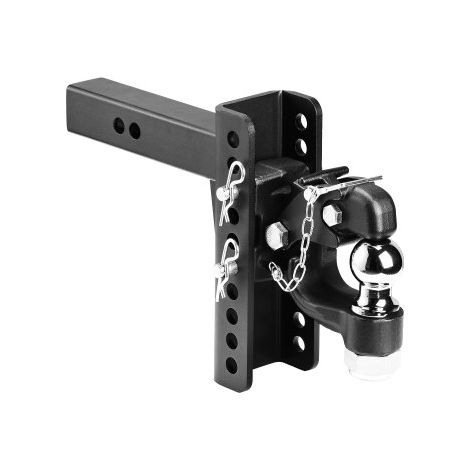 Gancho de Enganche Ajustable 9070 kg, Enganche para Receptor de 2",  se Adapta a Anillos de Luneta de 2,5"-3", Elevación y Caída de 6 Pulgadas, Revestimiento de Polvo Negro, para Remolques (1/5)