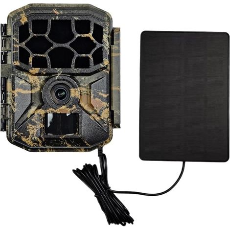 Caméra Faune Sauvage Caméra De Suivi Des Sentiers D'extérieur Wifi IP66, 8K, 60mp, Vision Nocturne, Mouvement PIR, Panneau Solaire, Avec Batterie 7800Mah, For La Chasse Fiable Précise(No tf card) (1/5)