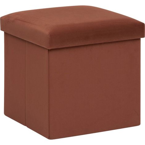 Pouf Pliant en Velours "Trend Tess" 38cm Ambre (1/5)