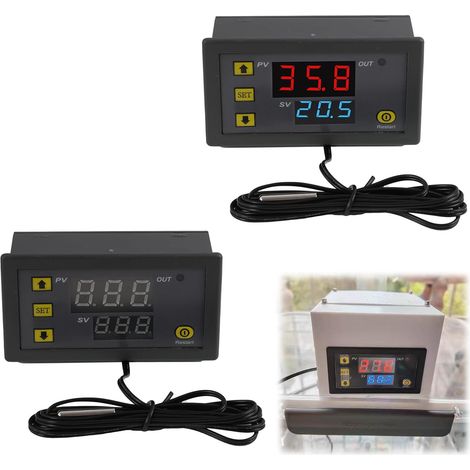 2 Pièces Régulateur De Température, W3230, Affichage LED, Sonde Étanche, Mode Chauffage Refroidissement, Usage Domestique Industriel (1/5)