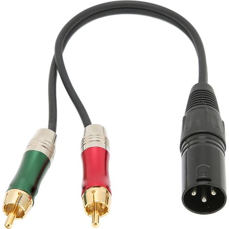 Câble XLR Mâle vers 2 RCA Mâle 2m pour Microphone et Systèmes Audio