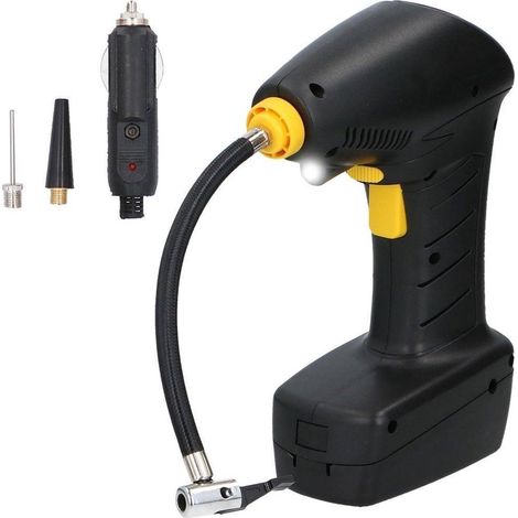 TRADE SHOP - Compressore Aria Auto Portatile 12v Ruote Auto Con Luce Led Beccucci Gonfiabili - (1/4)