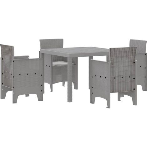 Maison Exclusive - Ensemble de salle à manger pour jardin 5 pc Gris clair (1/5)