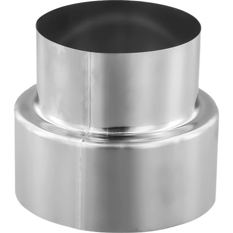 Réducteur de tuyau de poêle en acier inoxydable pour tuyau de cheminée et double paroi - Adaptateur de chauffage de 60 mm à 50 mm (Ø 100 mm/Ø 80 mm)