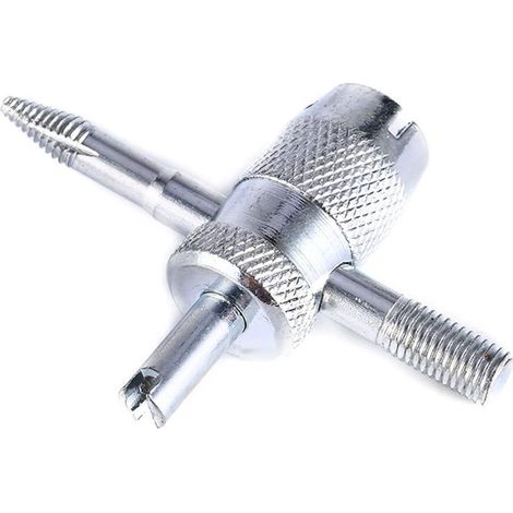 Kit de réparation de valve pneumatique 4-en-1, outil de valve à pneu 4 voies pour voiture (1/3)