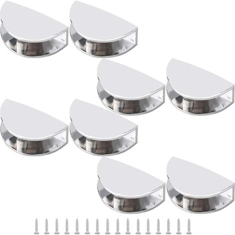 Minkurow – Lot de 8 pinces de serrage réglables pour étagère en verre – Alliage de zinc chromé – Pour verre de 8 à 12 mm d'épaisseur – Installation facile (1/5)