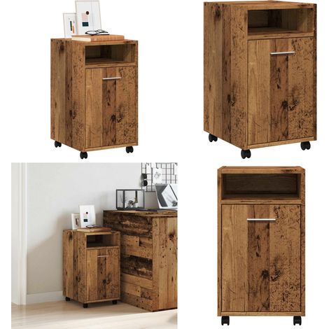 vidaXL Schrank mit Rollen Altholz-Optik 33x38x60 cm Holzwerkstoff (1/5)
