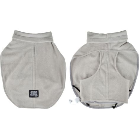 Veste Polaire Chien "Frileux" 30cm Gris Clair (1/5)