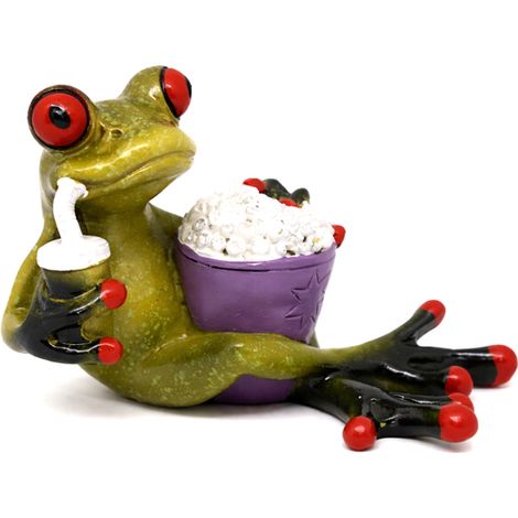 Froschfigur mit Popcorn und Getränk – Lustige Kinodekoration als Geschenk (1/4)