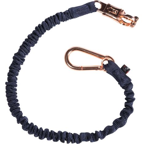 90 cm, blu: Elastisches Bungee-Seil mit klassischem Karabiner und Antipanik gold-rosa (1/2)