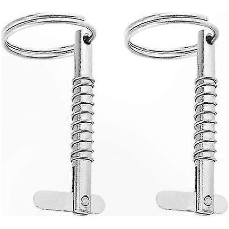 Support de capote bateau à dégagement rapide, axes avec came et ressort, anneau de traction inox 316, 5x51mm, argenté, lot de 2, accessoire nautique (1/5)