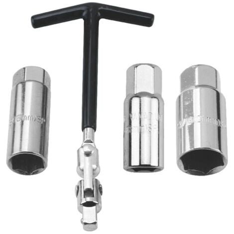 Satz mit 4 Zündkerzenschlüsseln (16/18/21 mm), universeller Zündkerzenschlüssel für Autos und Motorräder, Zündkerzenauszieher, Zündkerzenschlüssel-Set