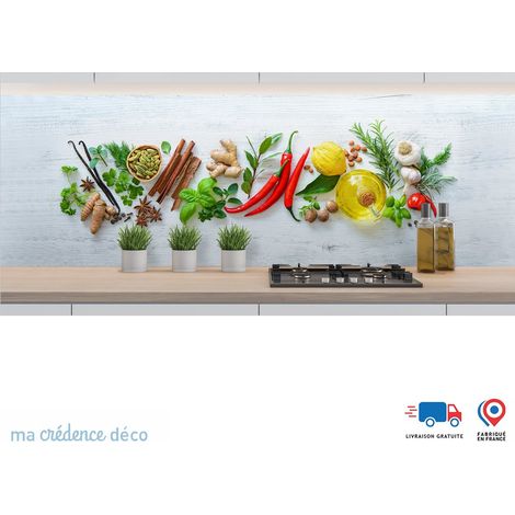 Crédence : Aliments alignés 3 - Alu composite - 120 - 60 (1/3)