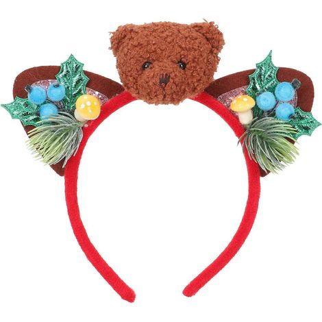 Bandeau de Noël à motif ours adorable, accessoire pour cheveux pour filles et femmes-20x18cm-Light Brown (1/3)